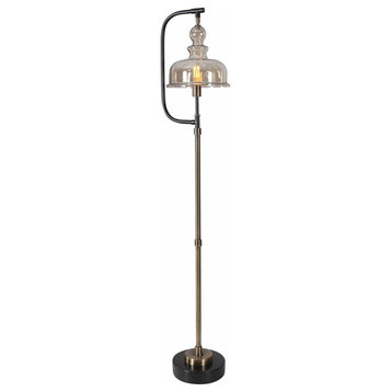 Uttermost 28193-1 Elieser 69" Tall Arc Floor Lamp - Antiqued Brushed Brass /