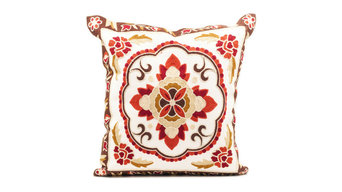 Mughal Embroidered Throw Pillow Cover