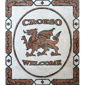 Mosaic Welsh Door Mat, 53"x62"