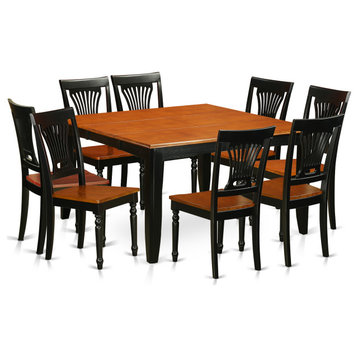 Pfpl9-Bch-W, 9-Piece Dining Room Set, Dining Table and 8 Wooden Dining Chairs