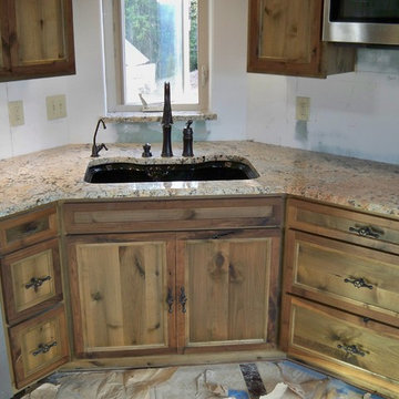 Alder with Walnut Rustic Kitchen Cabinetry