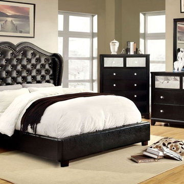 Monroe 5 PC Bedroom Set in Black by Furniture of America