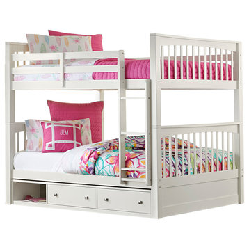 Hillsdale Pulse Wood Full Over Full Bunk Bed With Storage, White