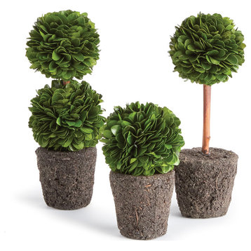 Boxwood Mini Topiary Drop-Ins, Set of 3