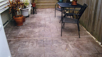 Patio: overlayed, scored, textured & stained