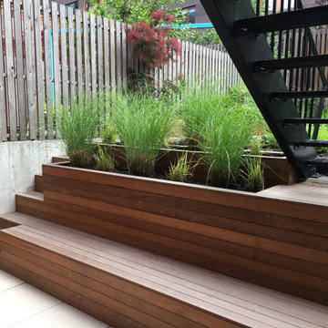 Modern Garden with Curved Corten Border