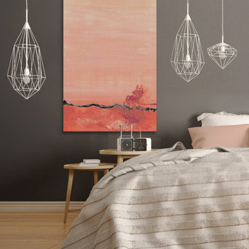 "Apricot Wave" Painting Print on Wrapped Canvas