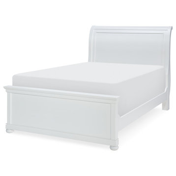 Canterbury Complete Sleigh Bed, Full, Natural White
