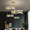 Ceramic petals gold ceiling chandelier for living room, dining room, bedroom, 47.2*39.4*31.5*23.6"