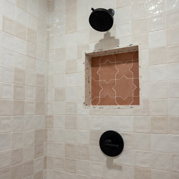 Primary & Guest Bathroom Remodel with Improved Layout and Heated Terrazzo Floors