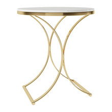 Living Room end table gold and marble