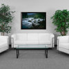 Hercules Regal Series Contemporary White Leather Sofa With Encasing Frame