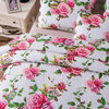 Romantic Roses Lovely Spring Pink Floral Scalloped Bedspread Set, Full