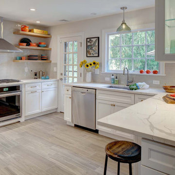 Kitchen reno, neutral with pops of Fiesta ware