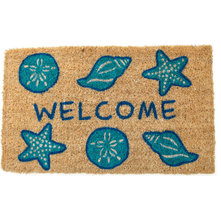 Beach Style Doormats Shells Welcome Hand Woven Coconut Fiber Doormat
