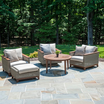 Coral Lounge with Ottoman, Coral Swivel, Opal Chat Table