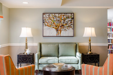 Example of a transitional living room design in Other
