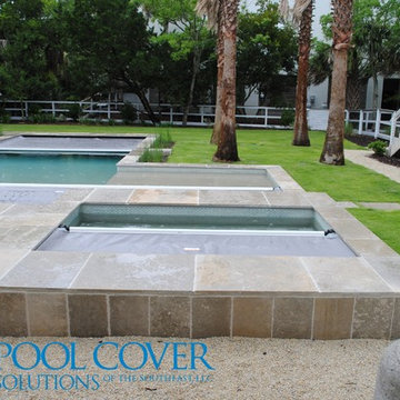 L Shaped Pool with two automatic covers