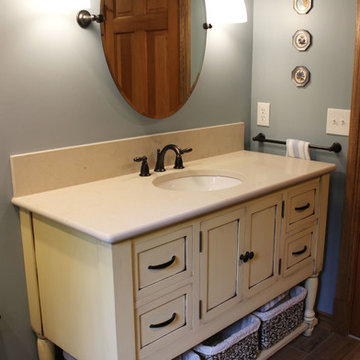 Log Cabin First Floor Bathroom with Tiled Shower ~ Hinckley, OH
