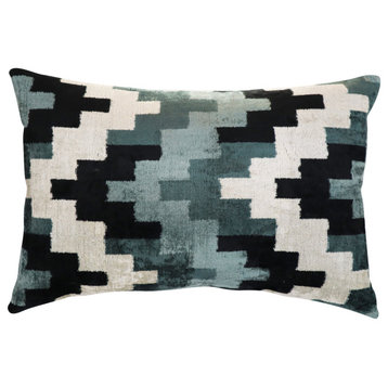 Canvello Decorative Gray Throw Pillow Down Filled 16"x24"