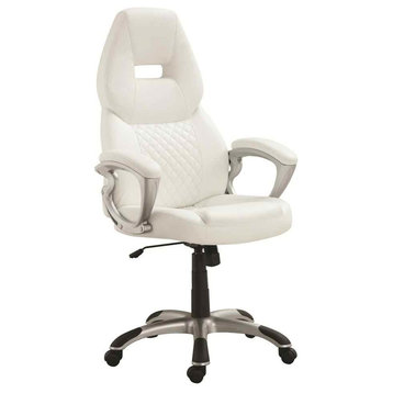 Coaster Bruce High Tufted Back Faux Leather Office Chair in White