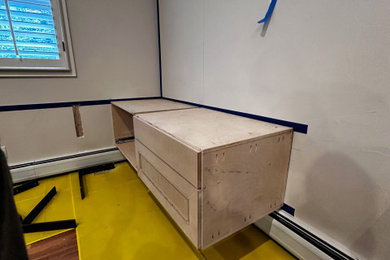 Example of an arts and crafts home office design in Denver