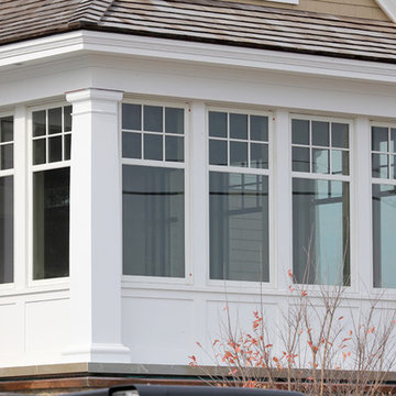 Tapered PVC Column Wraps, Custom Railings, & Pergola
