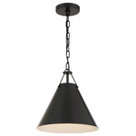 Crystorama - Xavier 1 Light Pendant - Ships with Black metal shades only.