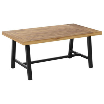 Rafe Commercial Grade Acacia Wood Dining Table - Natural/Black