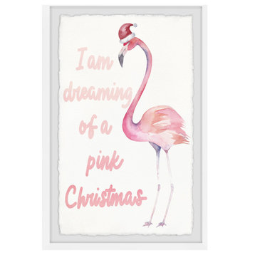 "Dreaming of a Pink Christmas" Framed Painting Print, 8x12