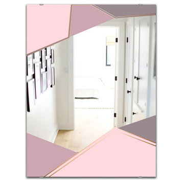 Designart Gray Lavendar Triangles Glam Modern Vanity Mirror, 24x32