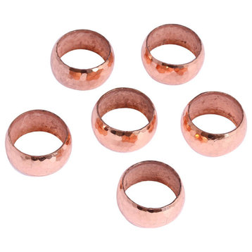 Novica Handmade Bright Sheen Copper Napkin Rings (Set Of 6)