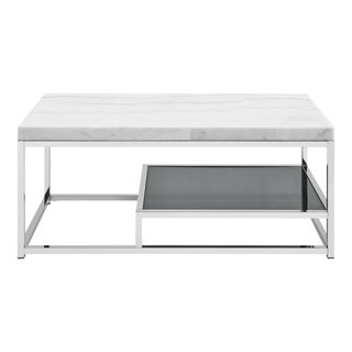 Aston White Marble Top Cocktail Table - Contemporary - Coffee Tables - by Steve Silver | Houzz