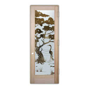 Interior Gl Door Sans Soucie Art Bonsai Egret Asian Interior Gl Door Sans Soucie Art