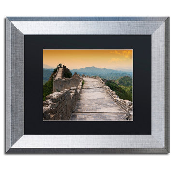 Philippe Hugonnard 'Great Wall VI' Art, Silver Frame, Black Matte, 14"x11"