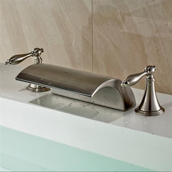 Limoges Deck Mount Brushed Nickel Bathtub Faucet - Bathtub Faucets