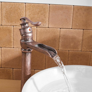 Waterfall Single Handle One Hole Bathroom Vessel Sink Faucet Oil Rubbed Bronze