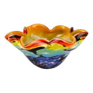 Murano Art Glass Rainbow Design in Corkscrew Shaped 12 Tall