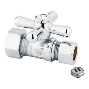 Polished Chrome KINGSTON BRASS CC54401ZX Millennium 5//8-Inch OD Compression X 1//2-Inch OD Compression Angle Stop