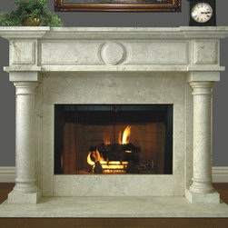 Nuevo Redondo #305 Hand Carved Natural Stone Fireplace Mantel - Indoor Fireplaces