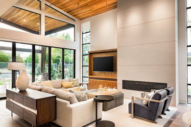 Example of a classic living room design in Other