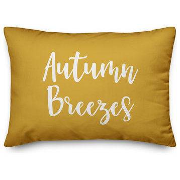 Autumn Breezes Lumbar Pillow, Mustard, 14"x20"