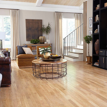 Modern, Masculine Living Room - Nantucket Solid, White Oak Hardwood
