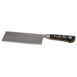 Master Grade - I.O. SHEN Master Grade Heavy Cleaver,  6 ¾" / 170 mm - Introducing the I.O. Shen ultimate kitchen tool with our Heavy Cleaver, expertly designed for effortlessly chopping light bones, meat, and vegetables. Each kitchen knife features a unique "Yin Yang" handle design, enhancing balance and stability while adding a touch of elegance to your kitchen. The handles are made from durable, heat-resistant ebonite, ensuring longevity and comfort in every cut, though we recommend handwashing for optimal care. With a razor-sharp edge crafted at a precise 15° angle, this cutting knife make slicing and mincing a joyful experience. Additionally, our advanced Triplex Steel Technology guarantees superior sharpness and edge retention, setting our knives apart from the rest. Hand-finished over an average of seven hours, each I.O. Shen knife embodies dedication to quality and performance. Plus, enjoy peace of mind with a one-year warranty, underscoring our commitment to excellence.