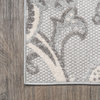 Gordes Paisley High-Low Indoor/Outdoor Area Rug, Light Gray/Ivory, 5'x8'