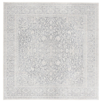 Safavieh Reflection Collection RFT670 Rug, Light Grey/Cream, 12' X 12' Square