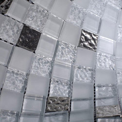 Glossy Ice Cube Raindrop Modern Square Glass Mosaic Tiles - Home Accessories & Decor