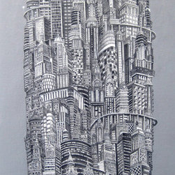 Silver Tower by Alexis Duque in Structured Spaces at New York Art Gallery Elisa - Artwork