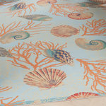 Nourison - Waverly Sun N' Shade All-over design Light Blue 7'9" x 10'10" Area Rug - In an artistic fusion of global-inspired and contemporary design, the Shore Thing coastal outdoor rug from the Waverly Sun N' Shade Collection presents a scattering of brilliantly detailed undersea motifs over a floral mandala pattern. A multicolored palette of blue, red, and orange is surrounded by an aqua blue border that brings definition to any indoor or outdoor seating arrangement you choose. Machine made of polyester in a low-profile design that you can easily place in high traffic areas such as the living room or dining room, or onto your patio, porch or deck.