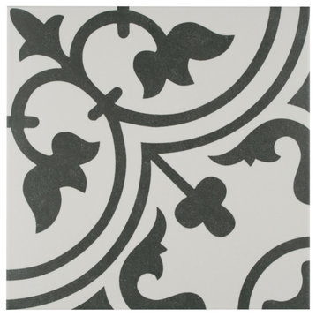 Arte Encaustic Porcelain Floor and Wall Tile, White